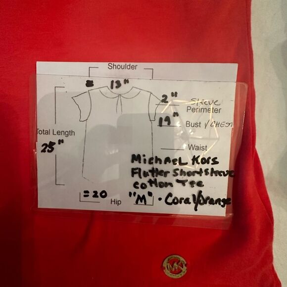 Michael Kors Ruffle Sleeve Top Color Sangria Size M - Picture 13 of 13